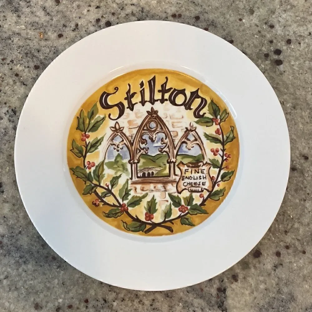 Restoration Hardware Set of 4 Cheese Themed Appetizer Plates